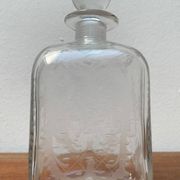 Bouteille en verre danoise vintage avec gravure