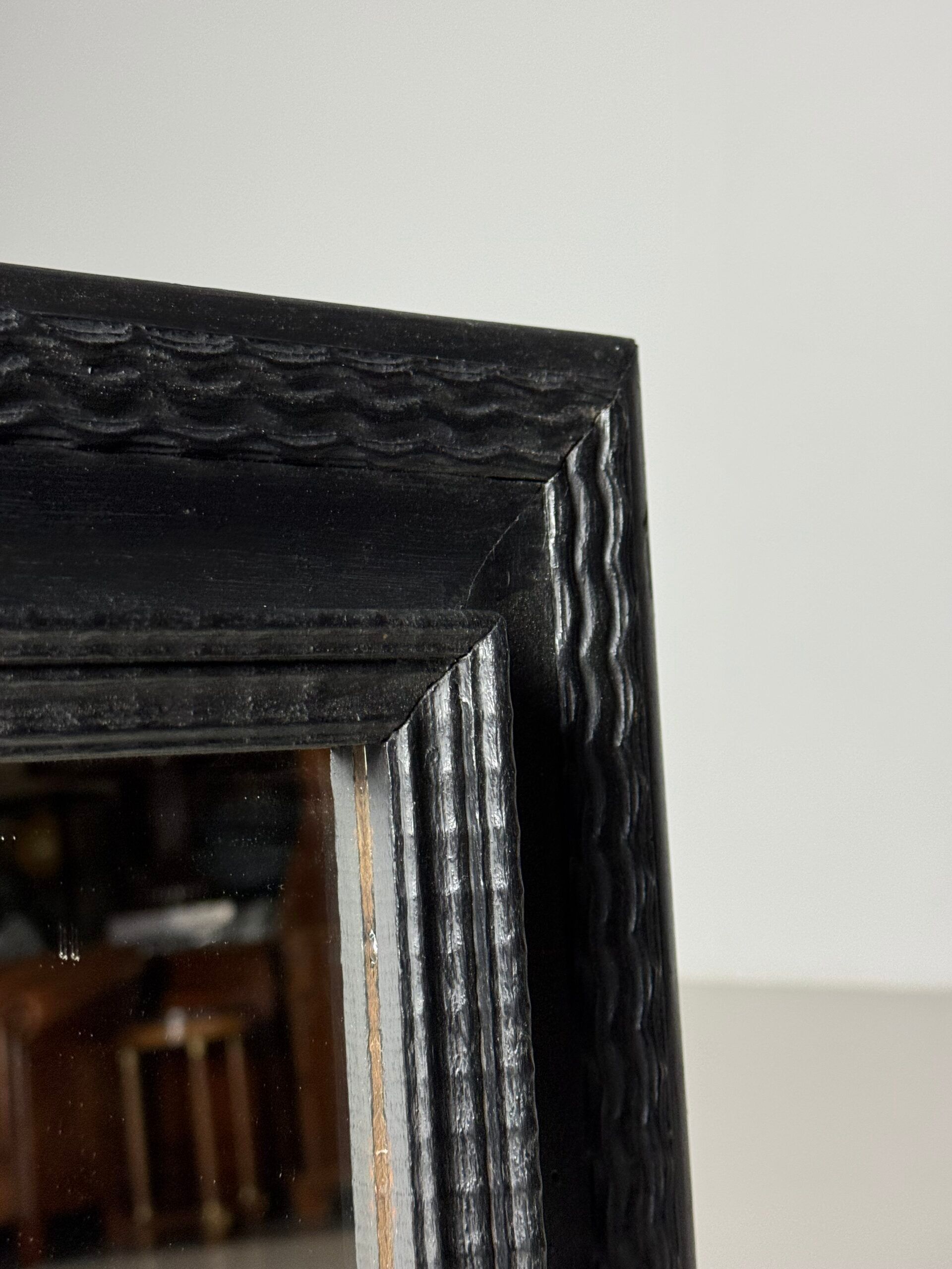 Ripple frame mirror black 20th century