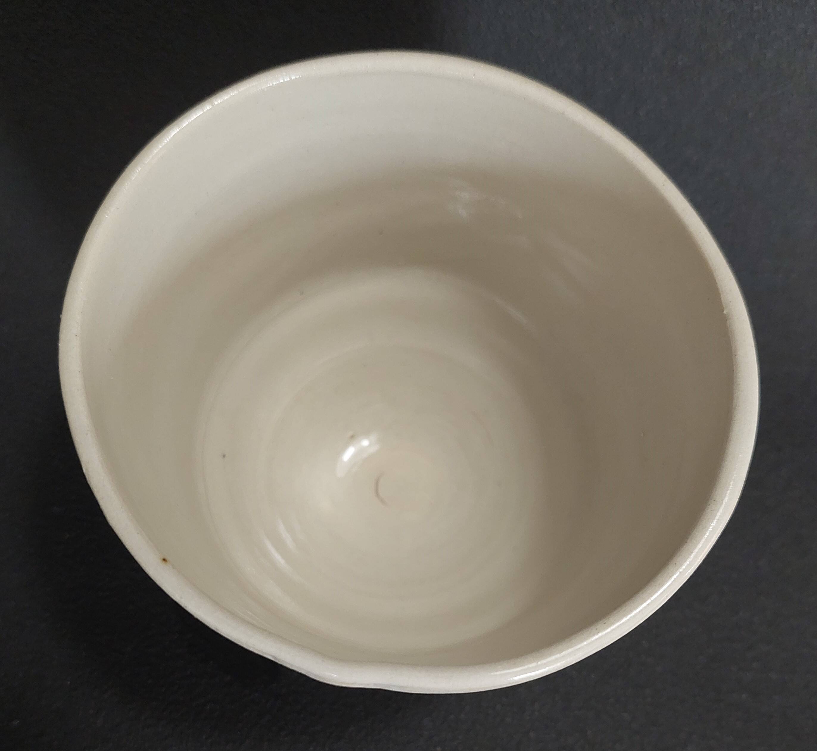 Vintage matcha bowl, stoneware, handcrafted.