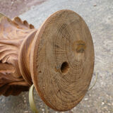 Vintage sculpted lamp and fabric lampshade