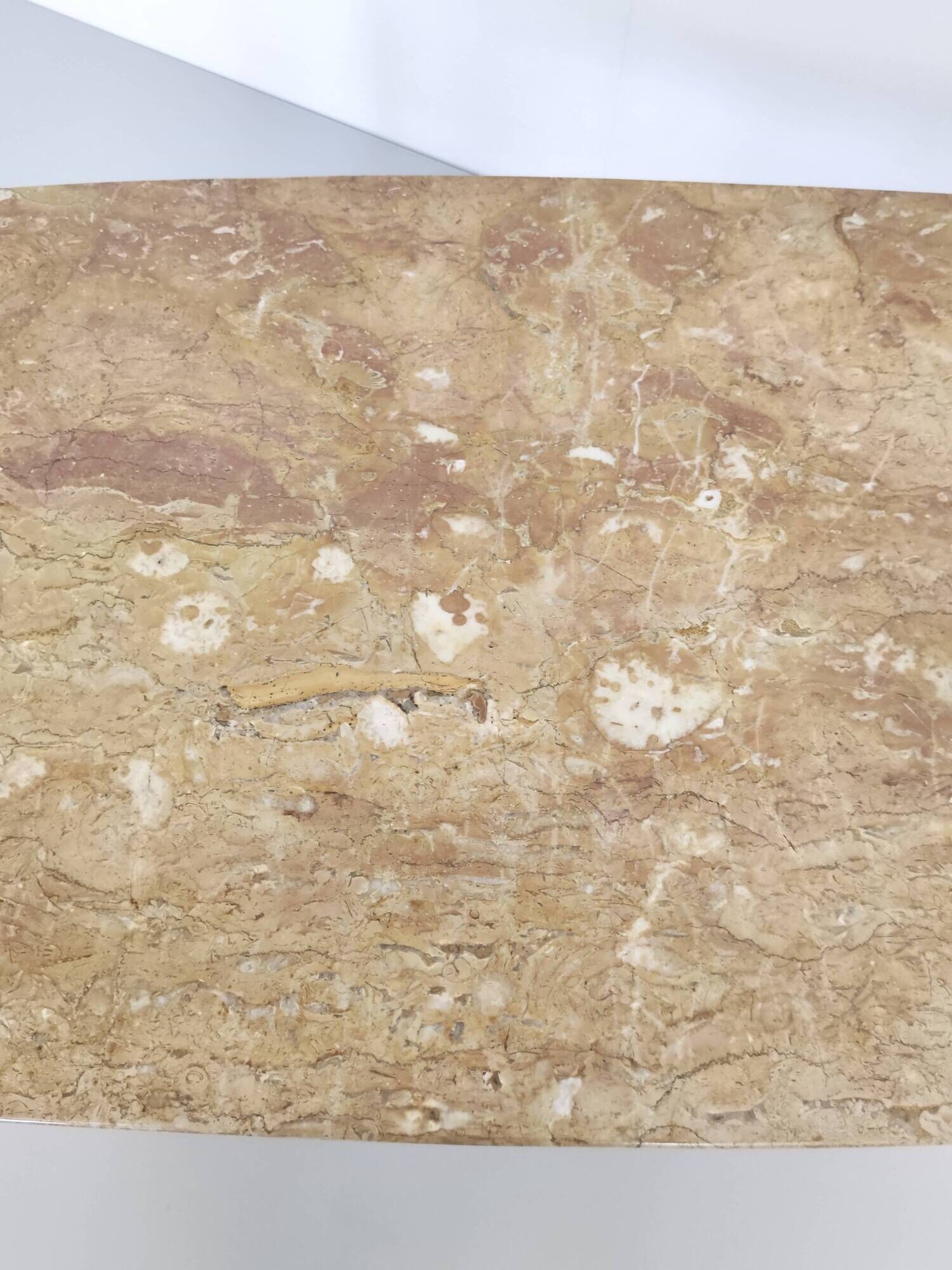 Rectangular Beech Coffee Table by Paolo Buffa with a Pink Travertine Top