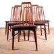6 Danish chairs in teak and new leather, model "Eva" by Niels Koefoed.