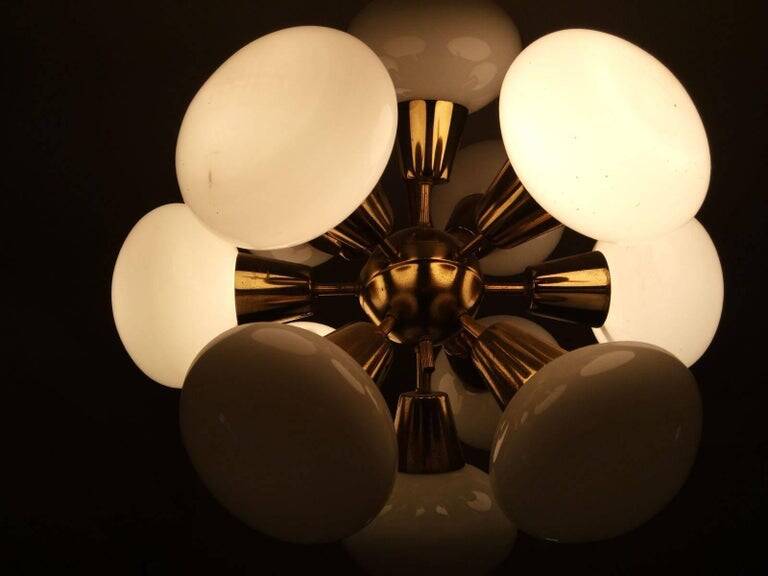 Chandelier Sputnik Kamenický Šenov, années 1970