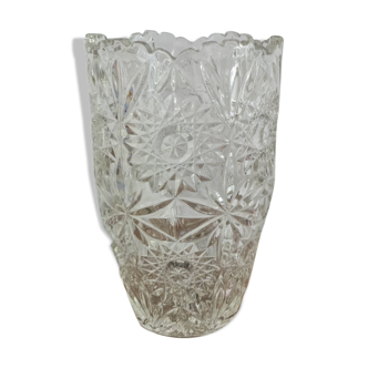 Vase vintage en verre ciselé