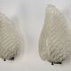 Pair of wall lamps by Ercole Barovier in Rugiadoso Murano glass, Italy 1950