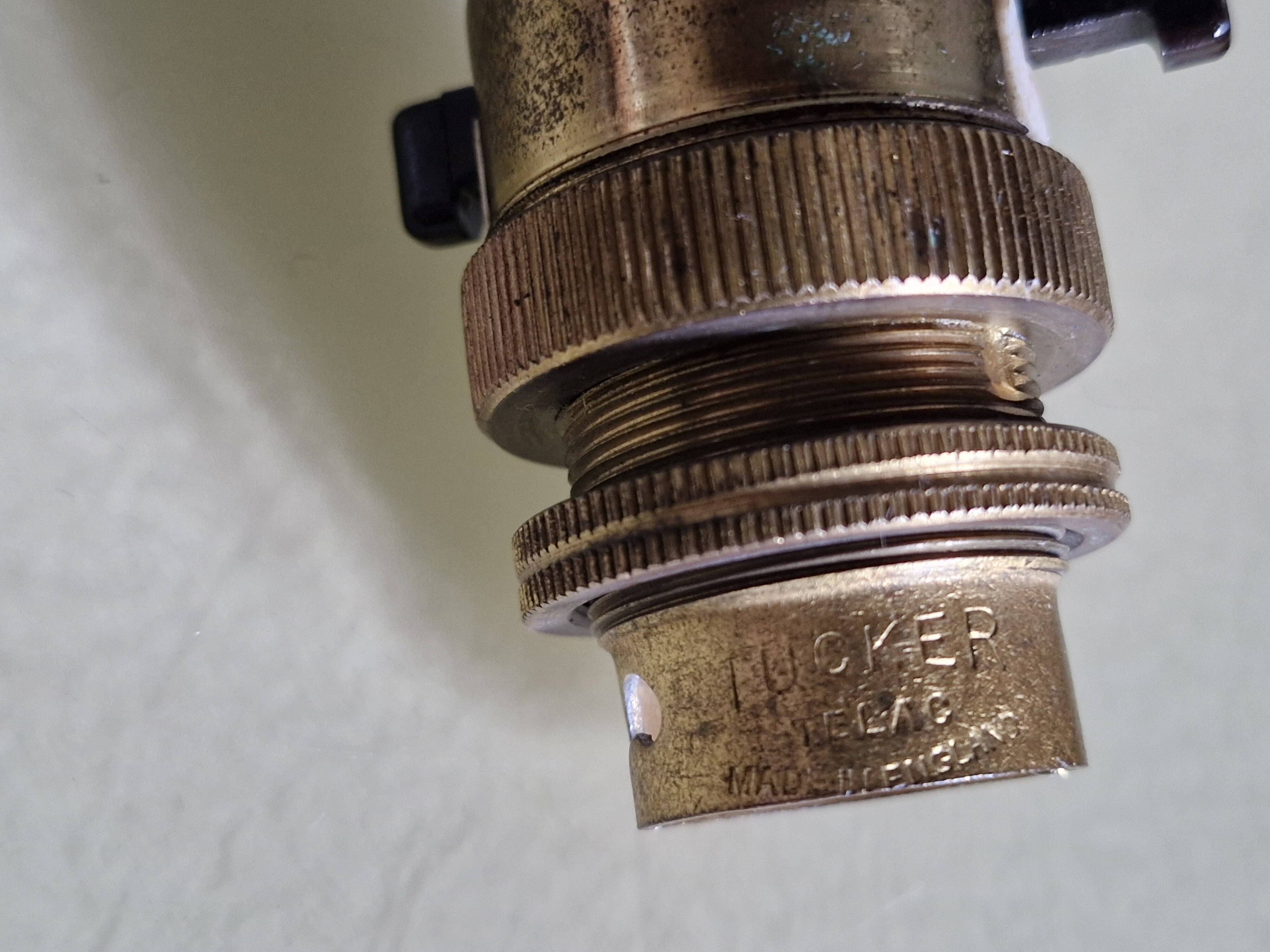 Old bronze lamp base, brown patina - Made in England