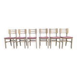 Set de 6 chaises en bois brut