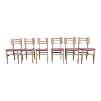 Set de 6 chaises en bois brut