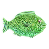Plat poisson en barbotine verte