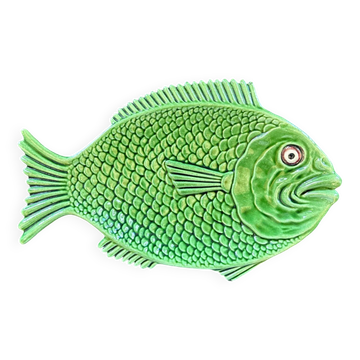Plat poisson en barbotine verte