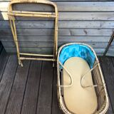 Wicker bassinet cradle