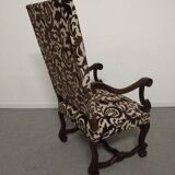 Pair of ceremonial armchairs in blackened oak, France late 18th century.