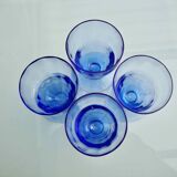 4 verres bleu myosotis