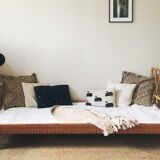 Banquette - lit en rotin vintage