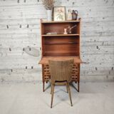 Vintage wooden and rattan secretary