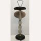 Glass and brass "bonbonniere" portable pedestal side table, 1960s