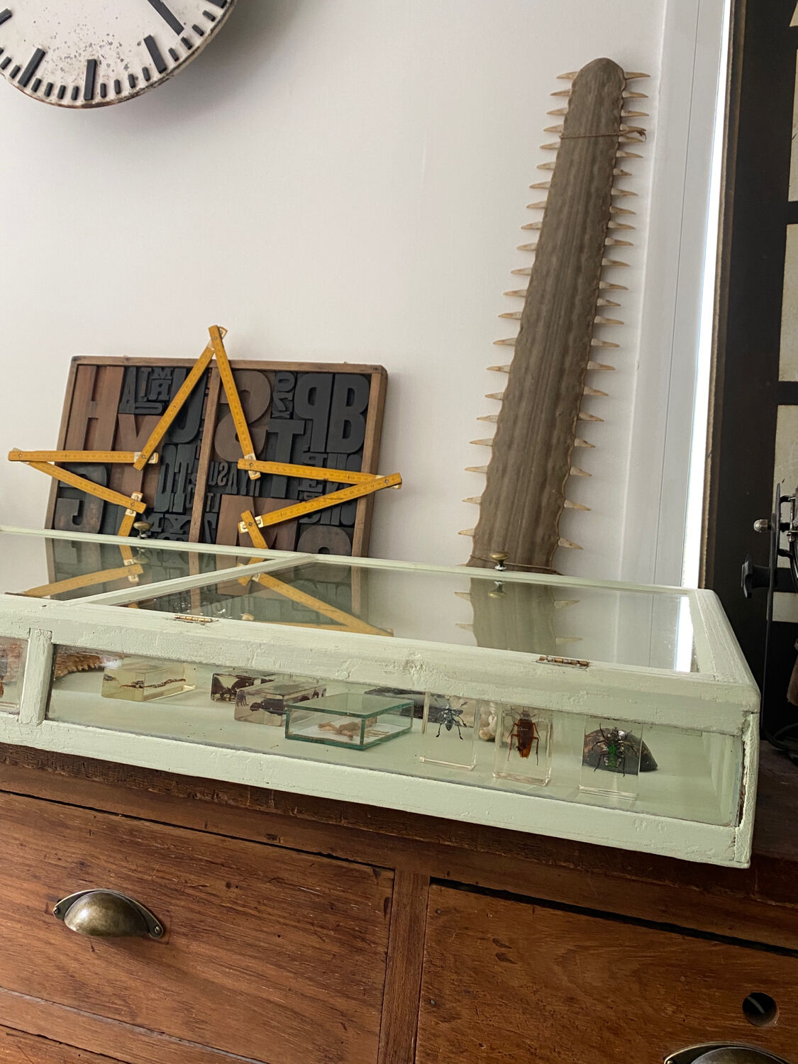 Display case with double glass