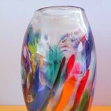 Multicolored Murano glass vase