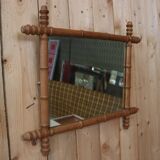 Turned wooden barber mirror 1900