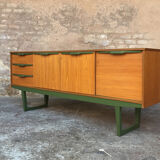 Scandinavian teak sideboard 3 drawers, 3 swing doors
