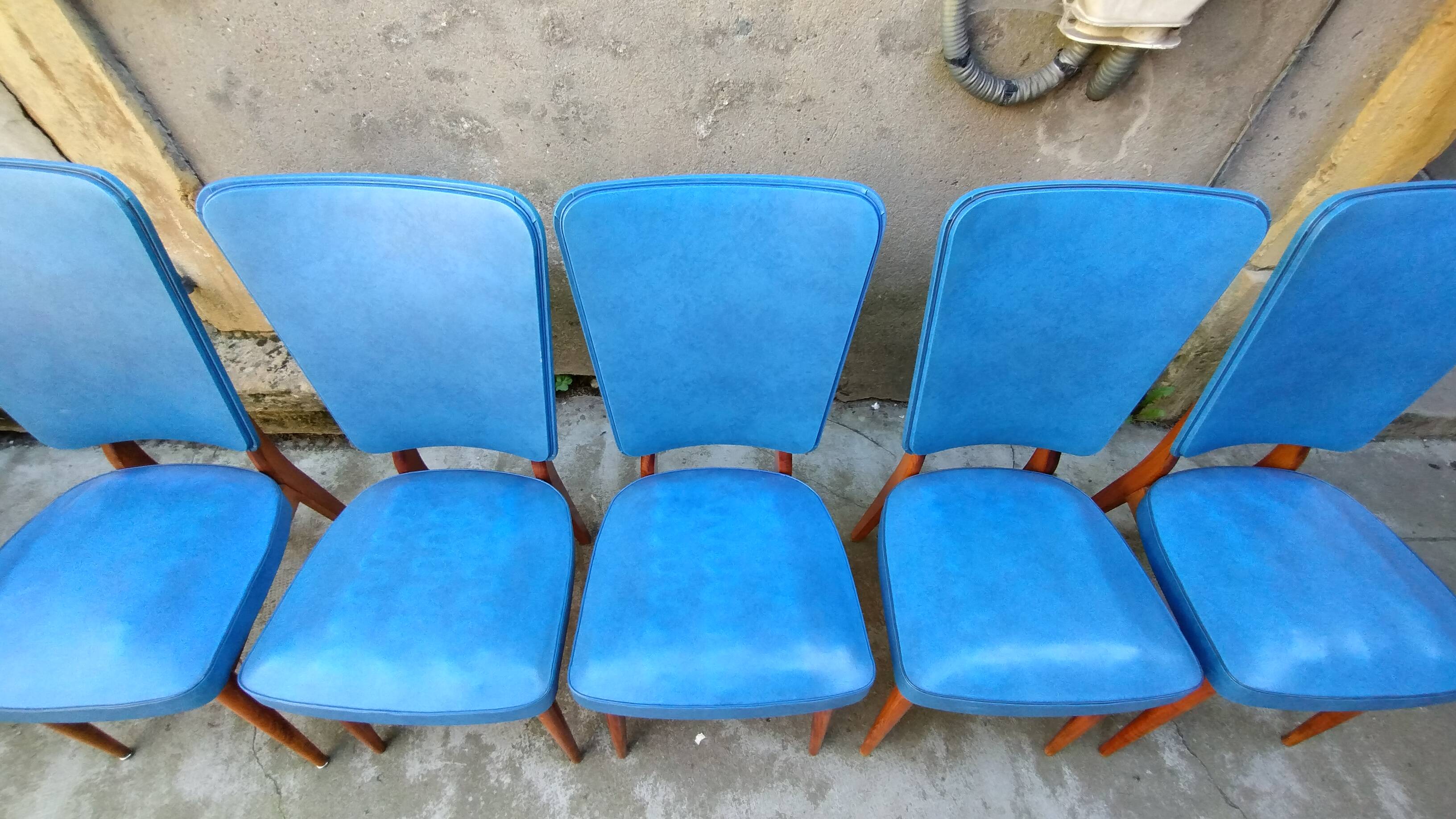 Lot de 5 chaises scandinave année 50/60
