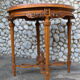 Antique round table plateau pink marble fully carved 1900s