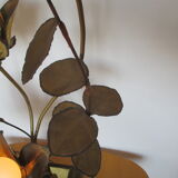 Golden metal brass flower lamp