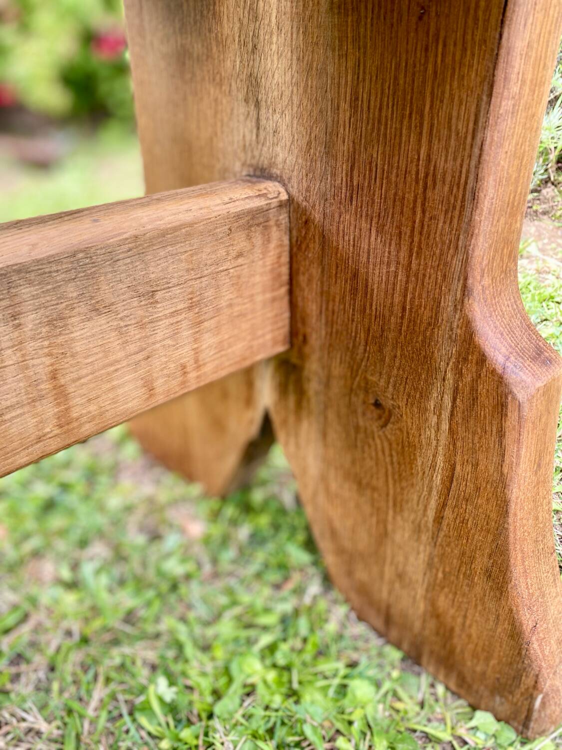 Pair of handcrafted solid elm benches