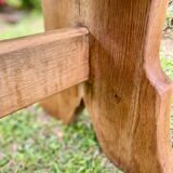 Pair of handcrafted solid elm benches