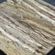 Italian 1970s coffee table in Breccia Sarda marble & steel legs – caramel tones