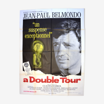 Affiche originale cinéma " A Double Tour " 1959 Chabrol, Jean-paul Belmondo