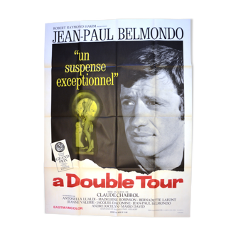 Affiche originale cinéma " A Double Tour " 1959 Chabrol, Jean-paul Belmondo