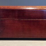 Jewelry box, Chinese jade stone - Wood - Mahogany, Brass