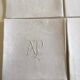 Set of 4 damask monogrammed linen towels ap
