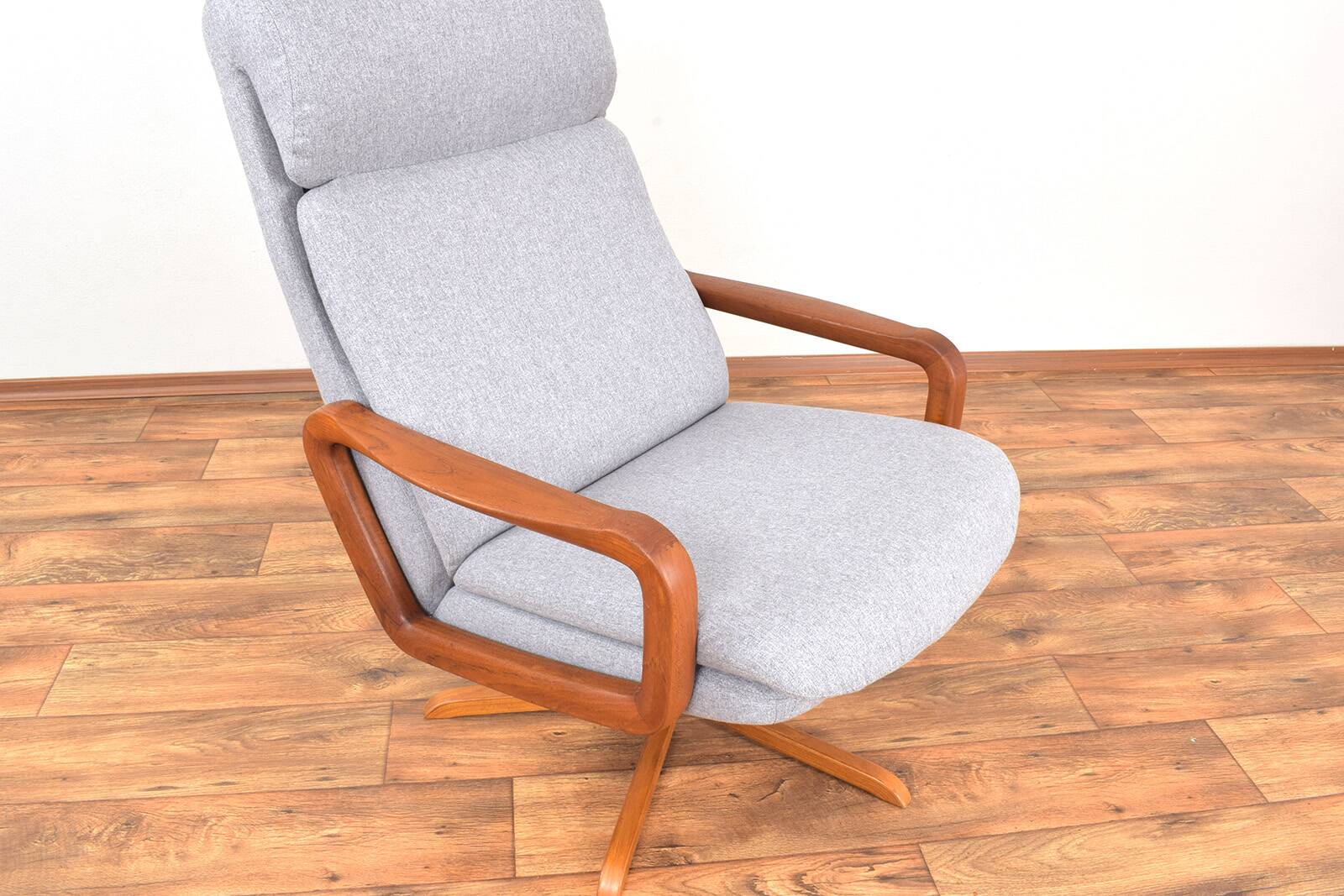 Mid-century Danish teak swivel office chair, 1960s.