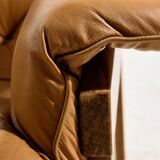 Hungarian leather sofa set by Ipoly Furniture Factory, set of 2.