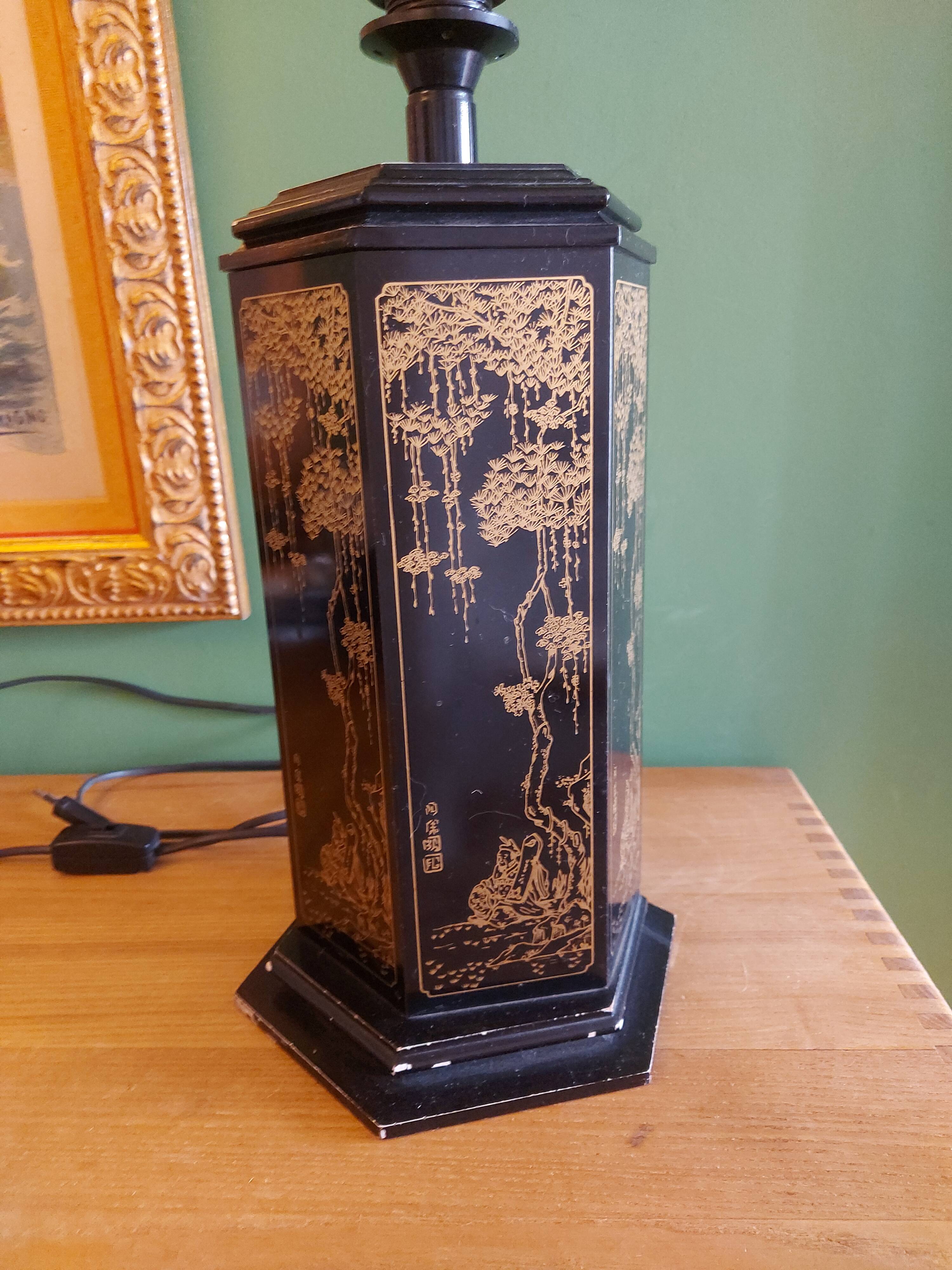 Lampe pagode , abat jour soie