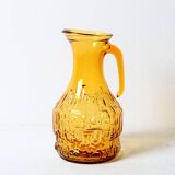 Vintage Designer Italian Amber Glass Pitcher / Mid-century Jug / 1970s