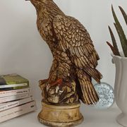 Statue d'aigle en plâtre vintage