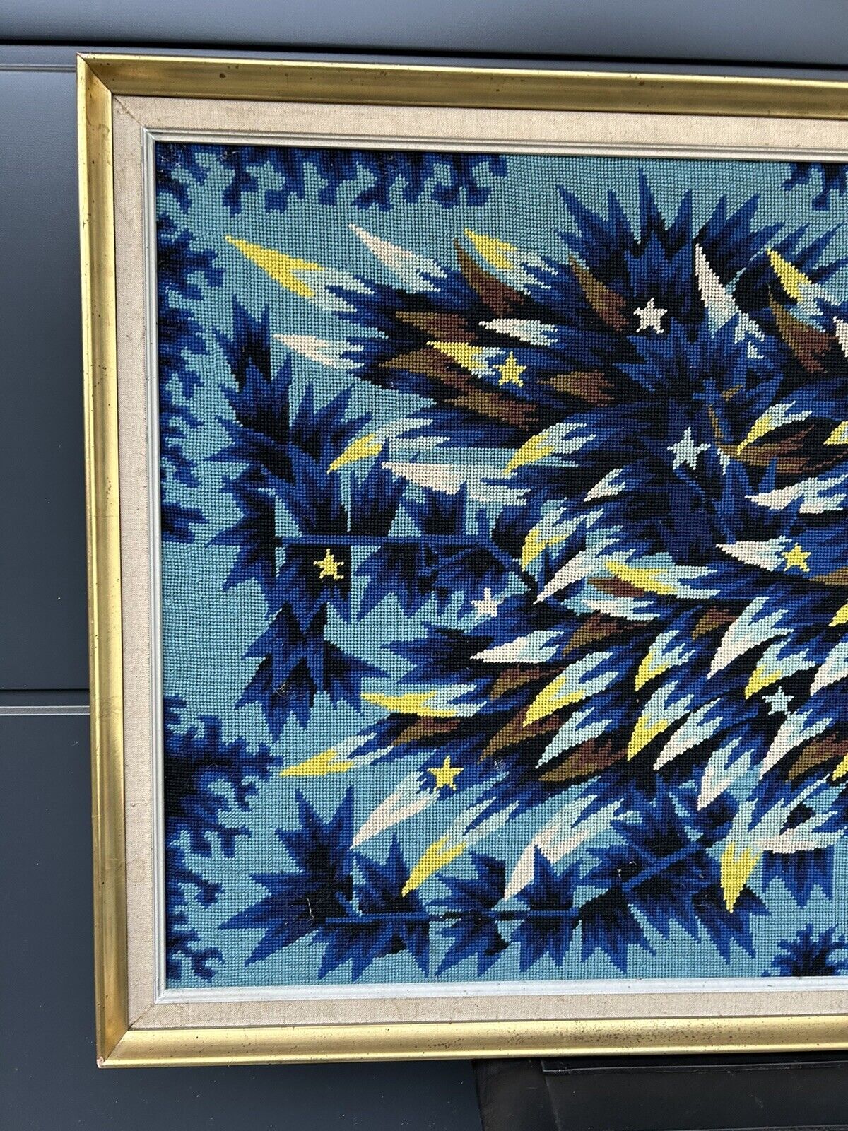 Vintage tapestry 70s Alain Cornic "La Nuit"