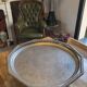 Vintage oriental silver-plated tea tray – Ø 60 cm