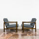 Pair of Restored Black B-7522 armchairs by Zenon Bączyk, 1960’s