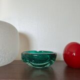 Cendrier / vide poche  murano bullé dans un vert Menthe