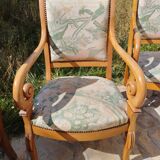 Three Restoration style armchairs