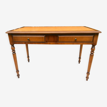 Cherry french desk, patinated, leather top