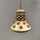 A stunning ceramic hanging lamp with exquisite details. Denmark 1970s