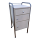 bedside table stainless steel lacquered metal 80s design