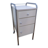 bedside table stainless steel lacquered metal 80s design