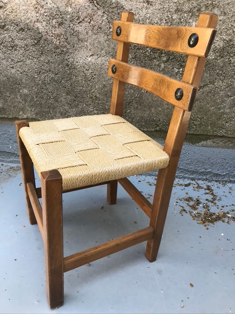 Wooden chair and rope 1970