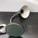 Brown Metal Desk Lamp with Flexible Chrome Arm, 1970s Industrial Vintage